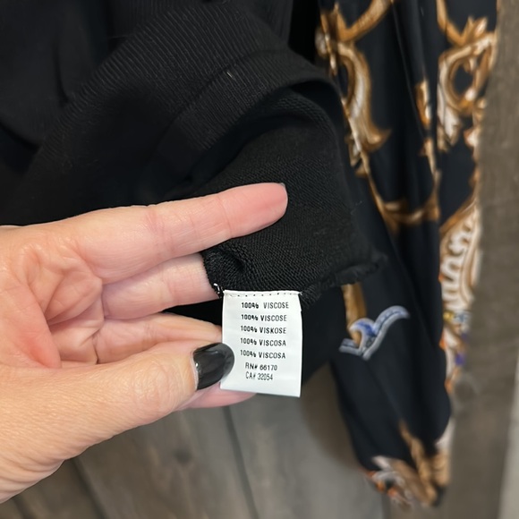 NWT Anthropologie Blank London Black w/Floral Arms Long Sleeve Top - Picture 5 of 9